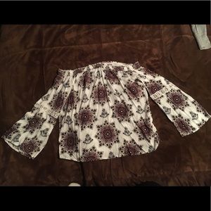 Forever 21 off the shoulder flowered shirt